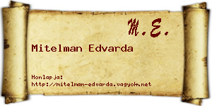 Mitelman Edvarda névjegykártya